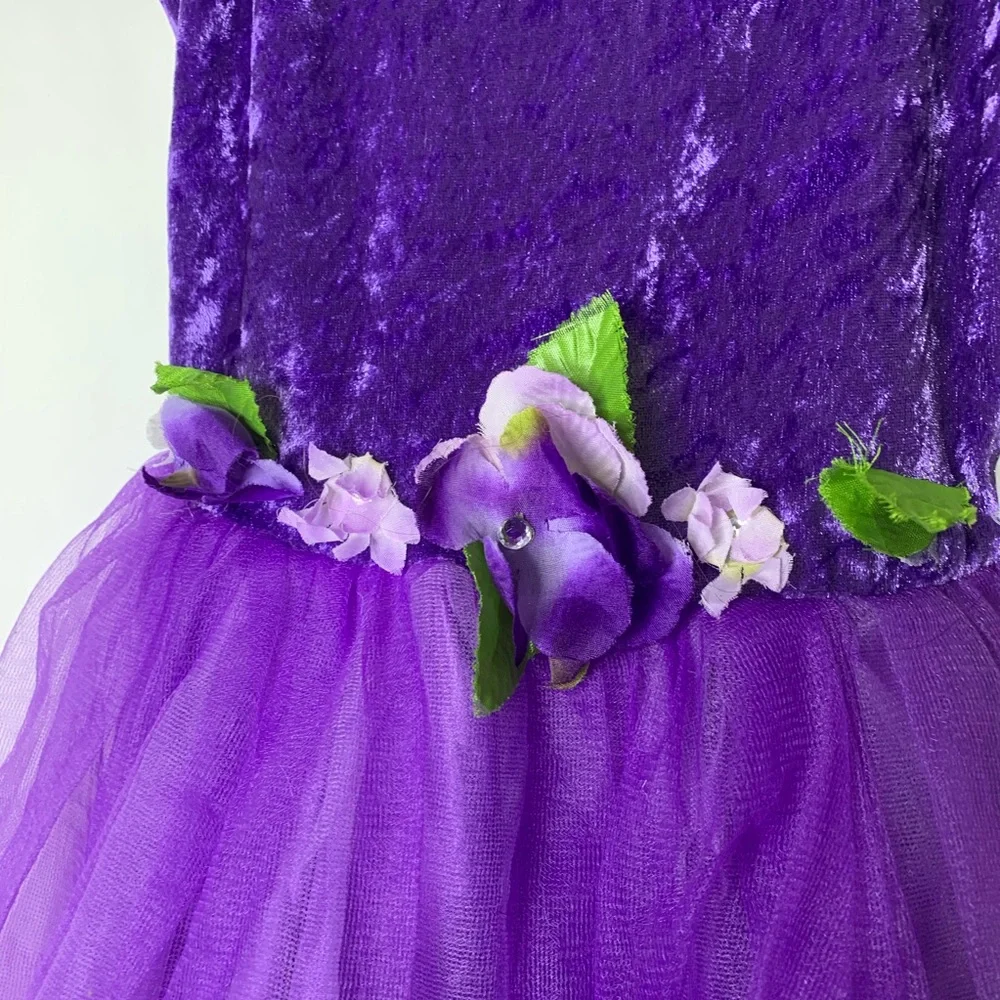 Purple princess velvet‎ tulle dress large
